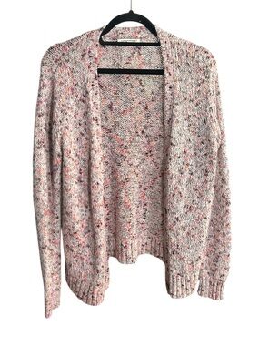 Liverpool Open-Front Speckled Cardigan Sweater - Pink Mix